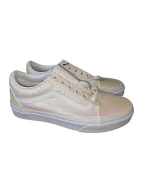 NWT Vans Glitter Iridescent  Sz 6 Sneakers White Pink